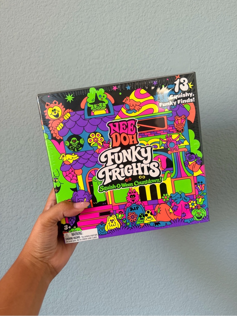 NeeDoh Funky Frights Kids Plush Set - Neon Multi-Color